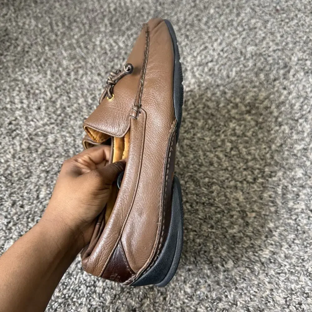Sperry Top-Sider Men 11.5 M Brown Leather Gold Cup Driving Comfort Loafers Shoe